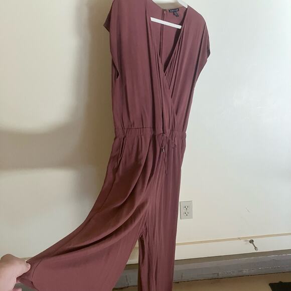 Eileen Fisher Salmon Rust Wrap Elastic Waist Sleeveless Cropped Jumpsuit - Picture 5 of 10